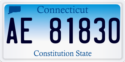 CT license plate AE81830