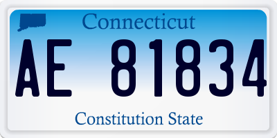 CT license plate AE81834