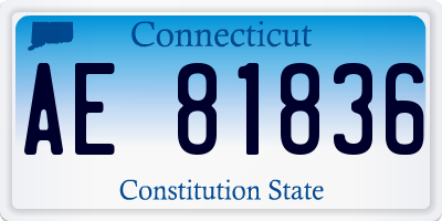 CT license plate AE81836