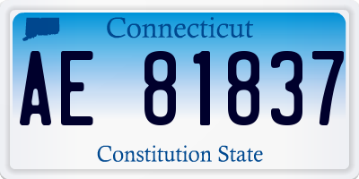 CT license plate AE81837