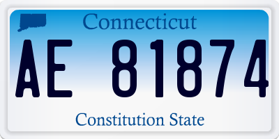 CT license plate AE81874