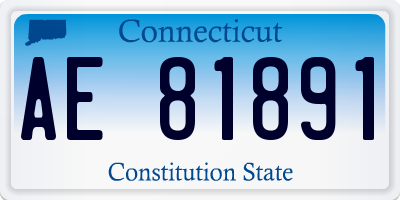 CT license plate AE81891