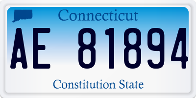 CT license plate AE81894