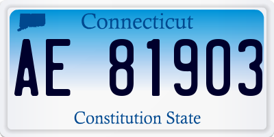 CT license plate AE81903