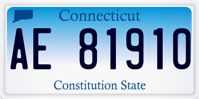 CT license plate AE81910