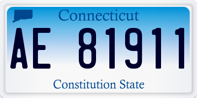 CT license plate AE81911