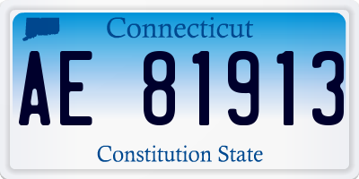 CT license plate AE81913
