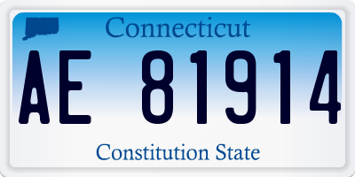 CT license plate AE81914