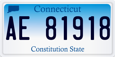 CT license plate AE81918