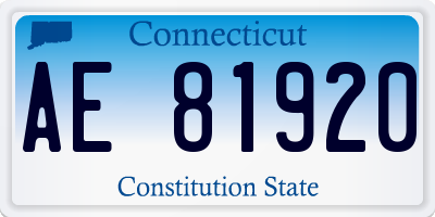 CT license plate AE81920