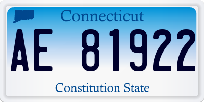 CT license plate AE81922