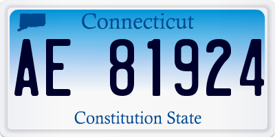 CT license plate AE81924