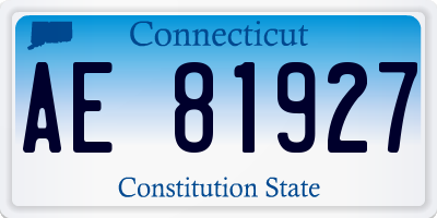 CT license plate AE81927