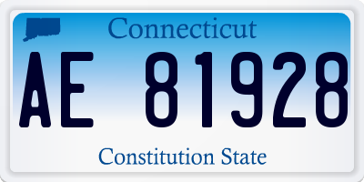 CT license plate AE81928