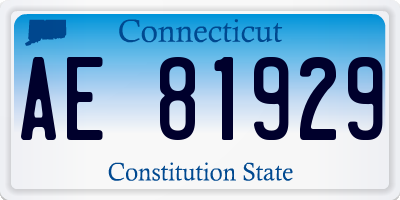 CT license plate AE81929