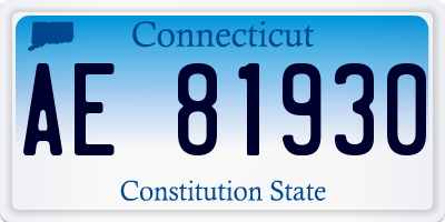 CT license plate AE81930