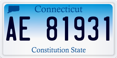 CT license plate AE81931