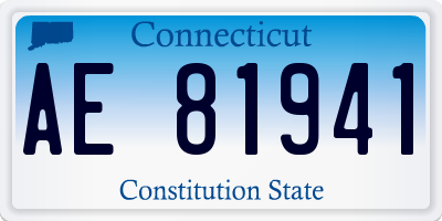 CT license plate AE81941