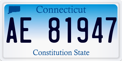 CT license plate AE81947