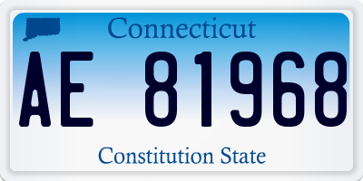 CT license plate AE81968