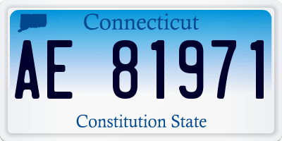 CT license plate AE81971