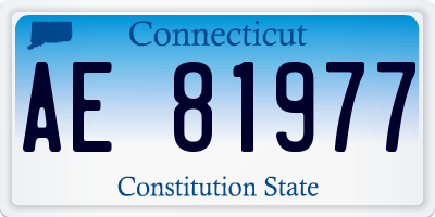CT license plate AE81977