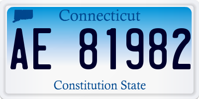 CT license plate AE81982