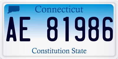 CT license plate AE81986