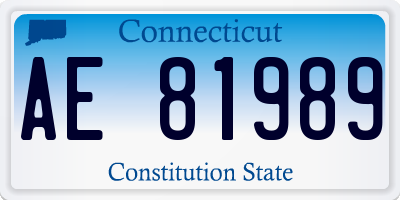 CT license plate AE81989