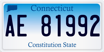 CT license plate AE81992