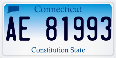CT license plate AE81993