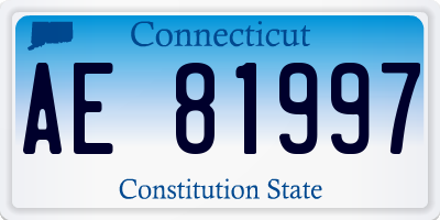 CT license plate AE81997