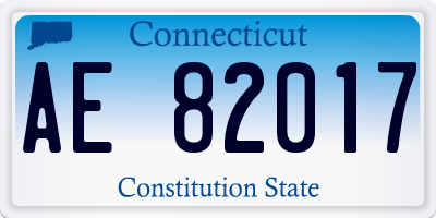 CT license plate AE82017