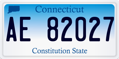 CT license plate AE82027