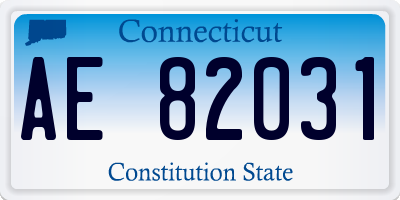 CT license plate AE82031