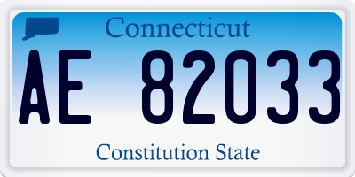 CT license plate AE82033