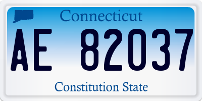 CT license plate AE82037