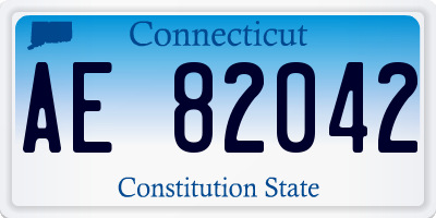 CT license plate AE82042