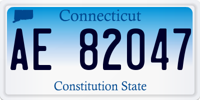CT license plate AE82047