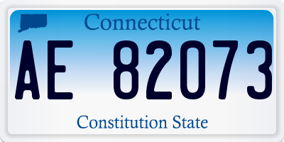 CT license plate AE82073