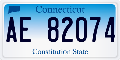 CT license plate AE82074