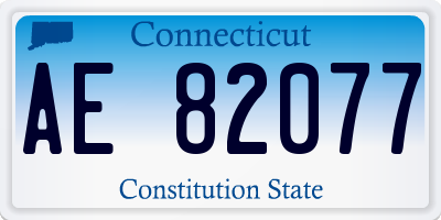 CT license plate AE82077