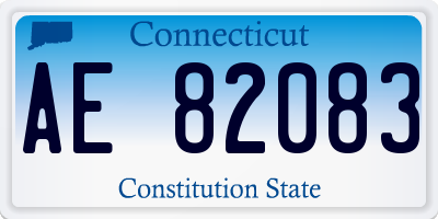 CT license plate AE82083