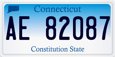 CT license plate AE82087