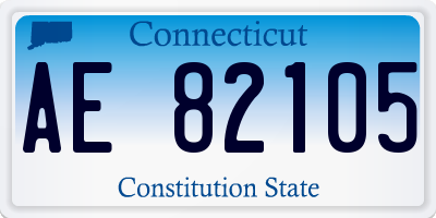 CT license plate AE82105