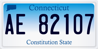 CT license plate AE82107