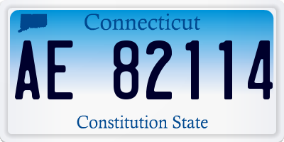 CT license plate AE82114