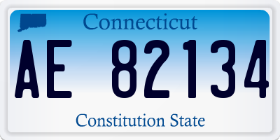 CT license plate AE82134