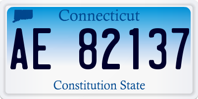CT license plate AE82137