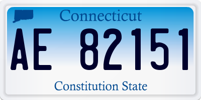 CT license plate AE82151